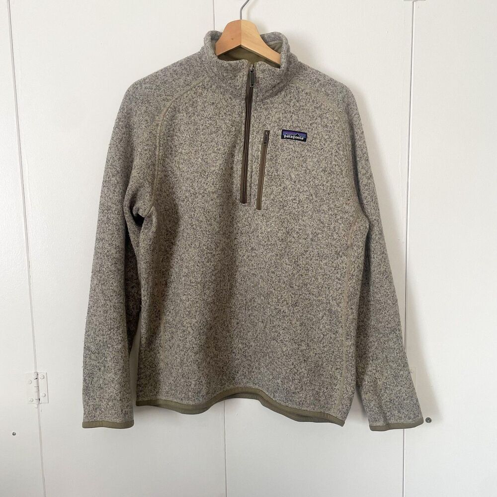 Men's Patagonia Quarter Zip Better Sweater Fleece in Bleached Stone, Sz Medium